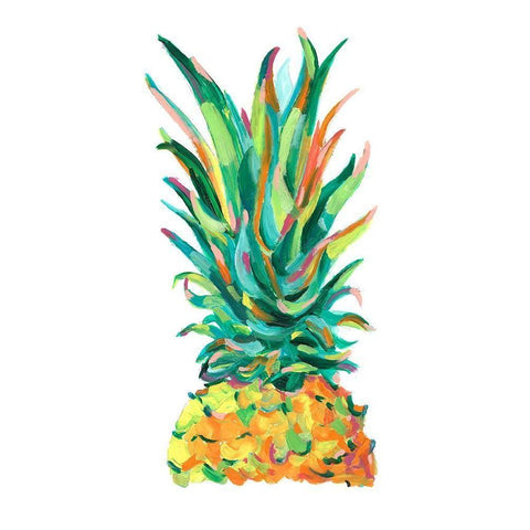 Bright Pop Pineapple I Black Modern Wood Framed Art Print with Double Matting by Harper, Ethan