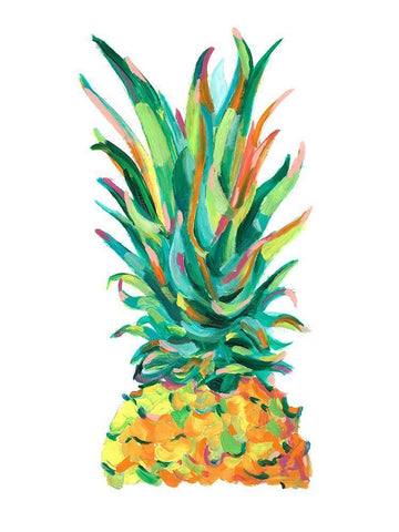 Bright Pop Pineapple I White Modern Wood Framed Art Print with Double Matting by Harper, Ethan