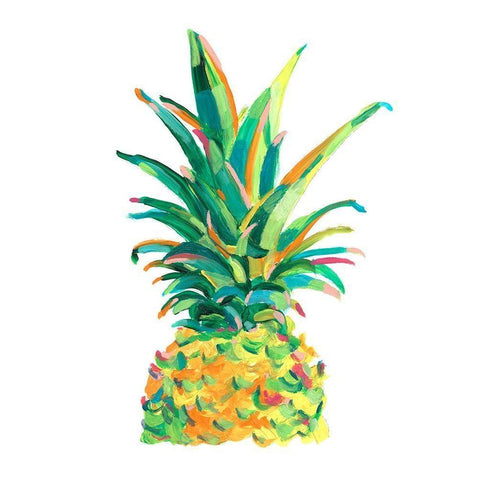 Bright Pop Pineapple II White Modern Wood Framed Art Print by Harper, Ethan