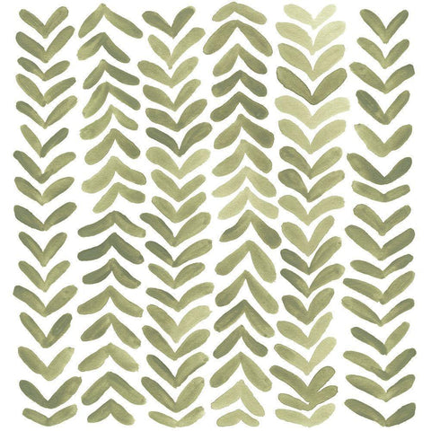 Greenery Motif I White Modern Wood Framed Art Print by Vess, June Erica