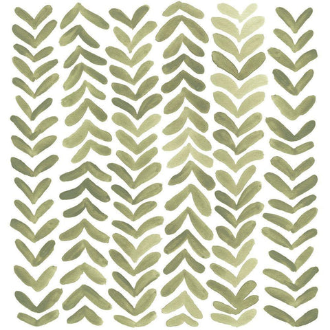 Greenery Motif I White Modern Wood Framed Art Print with Double Matting by Vess, June Erica