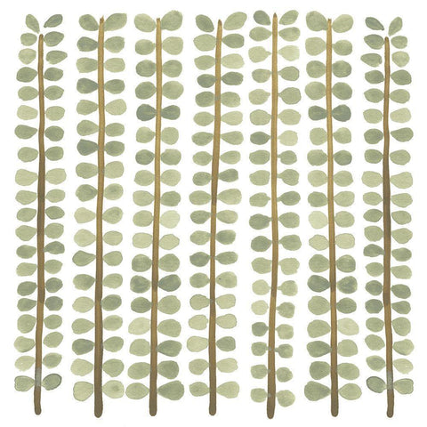 Greenery Motif III Gold Ornate Wood Framed Art Print with Double Matting by Vess, June Erica