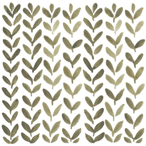 Greenery Motif VI Black Modern Wood Framed Art Print with Double Matting by Vess, June Erica