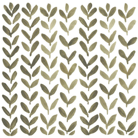 Greenery Motif VI Black Ornate Wood Framed Art Print with Double Matting by Vess, June Erica