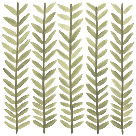 Greenery Motif VII Black Modern Wood Framed Art Print with Double Matting by Vess, June Erica