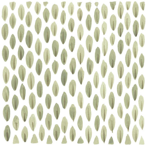 Greenery Motif IX White Modern Wood Framed Art Print with Double Matting by Vess, June Erica
