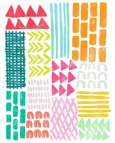 Candy Color Signals I White Modern Wood Framed Art Print with Double Matting by Vess, June Erica