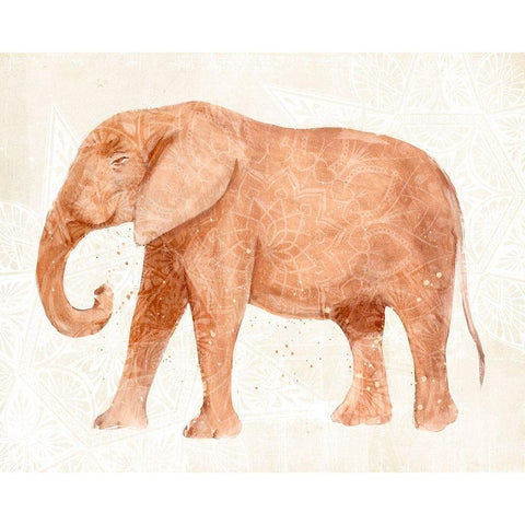 Elephant Wisdom I Gold Ornate Wood Framed Art Print with Double Matting by Warren, Annie