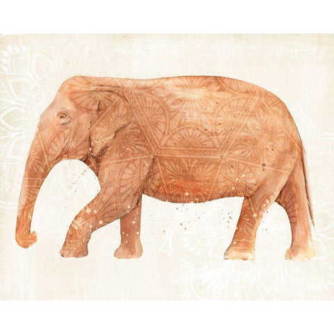 Elephant Wisdom II White Modern Wood Framed Art Print by Warren, Annie