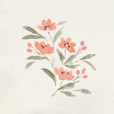 Sweet Florals II Black Modern Wood Framed Art Print with Double Matting by Caroline, Emma