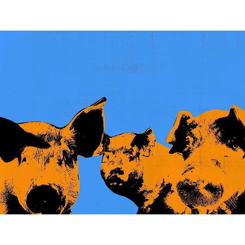 Pop Art Farm III Gold Ornate Wood Framed Art Print with Double Matting by Warren, Annie