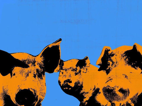 Pop Art Farm III Black Ornate Wood Framed Art Print with Double Matting by Warren, Annie