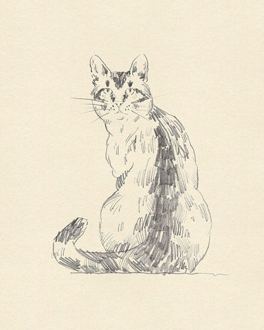 House Cat V Black Ornate Wood Framed Art Print with Double Matting by Green, Jacob