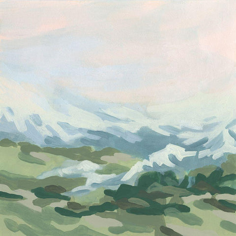 Snowcapped Vista II Black Modern Wood Framed Art Print with Double Matting by Vess, June Erica