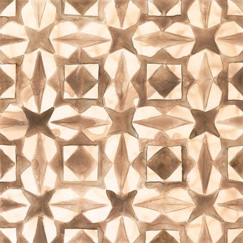 Umber Tile II White Modern Wood Framed Art Print with Double Matting by Vess, June Erica