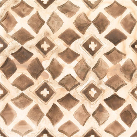 Umber Tile III White Modern Wood Framed Art Print by Vess, June Erica