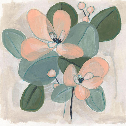 Posey Impasto IV White Modern Wood Framed Art Print with Double Matting by Vess, June Erica