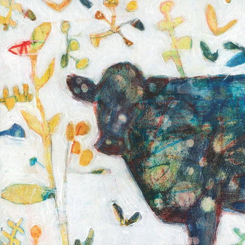 Moona III Black Ornate Wood Framed Art Print with Double Matting by Jachimiec, Sue