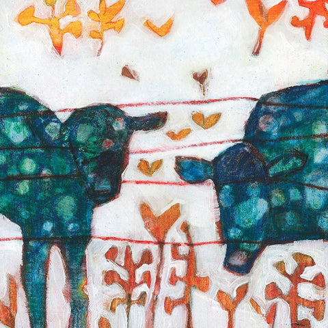 Moona V Black Modern Wood Framed Art Print with Double Matting by Jachimiec, Sue