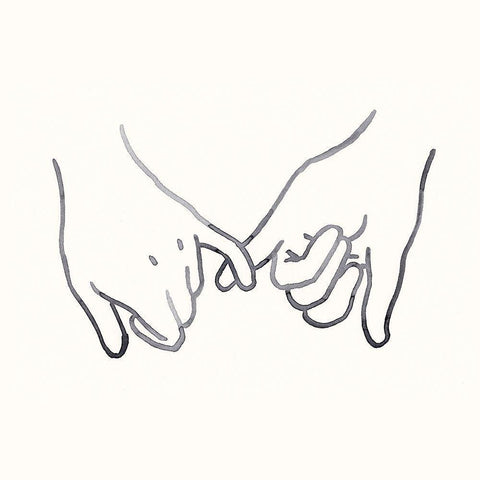 Pinky Promise I White Modern Wood Framed Art Print with Double Matting by Green, Jacob