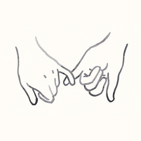 Pinky Promise I Black Modern Wood Framed Art Print by Green, Jacob