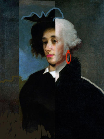 Cheeky Master George White Modern Wood Framed Art Print with Double Matting by Vess, June Erica