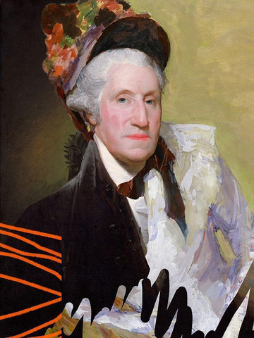 Cheeky Master Founding Female Black Ornate Wood Framed Art Print with Double Matting by Vess, June Erica