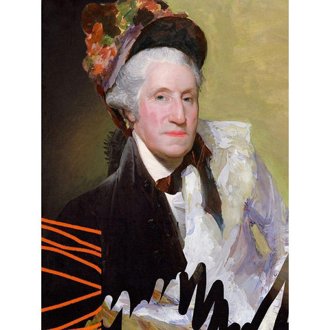 Cheeky Master Founding Female Black Modern Wood Framed Art Print with Double Matting by Vess, June Erica