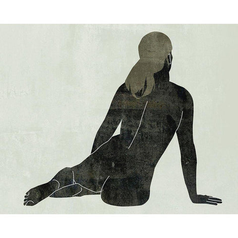 Folded Figure I Black Modern Wood Framed Art Print with Double Matting by Wang, Melissa