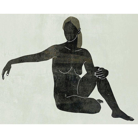 Folded Figure III White Modern Wood Framed Art Print by Wang, Melissa