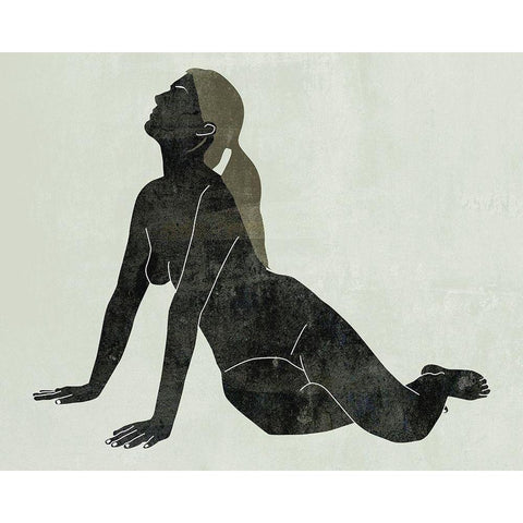 Folded Figure IV Black Modern Wood Framed Art Print with Double Matting by Wang, Melissa