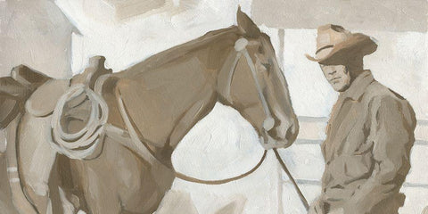 Work Friends I White Modern Wood Framed Art Print with Double Matting by Green, Jacob