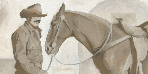 Work Friends II Black Ornate Wood Framed Art Print with Double Matting by Green, Jacob