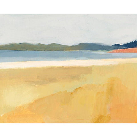 Ochre Seaside II White Modern Wood Framed Art Print by Barnes, Victoria