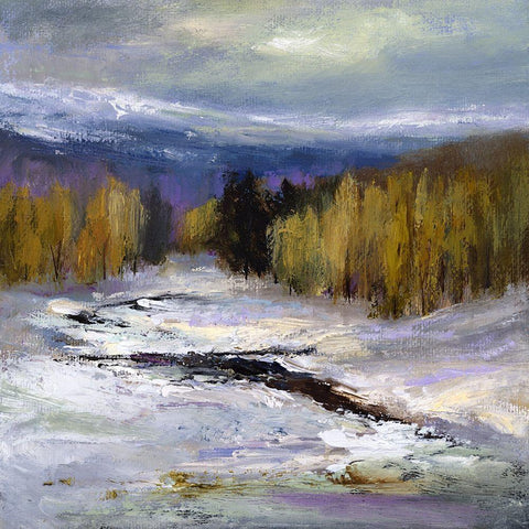 Winter III Black Ornate Wood Framed Art Print with Double Matting by Finch, Sheila