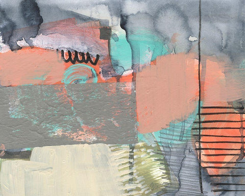 Over-Under And Through II White Modern Wood Framed Art Print with Double Matting by Goldberger, Jennifer