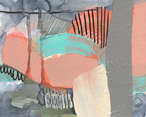 Over-Under And Through III White Modern Wood Framed Art Print with Double Matting by Goldberger, Jennifer