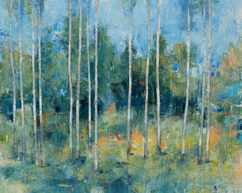 Woodland View I Black Ornate Wood Framed Art Print with Double Matting by OToole, Tim