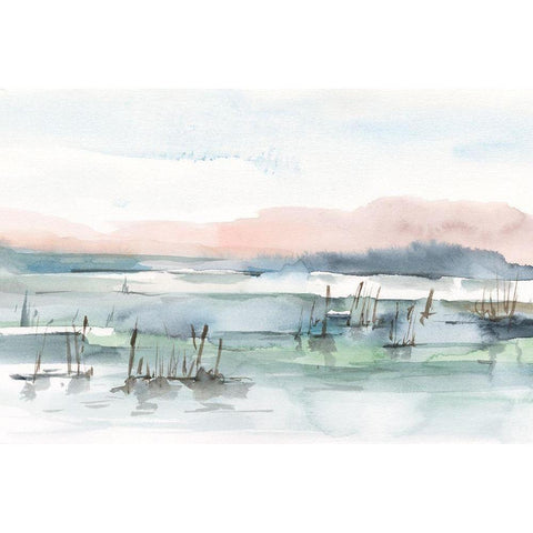 Marsh Cattails I White Modern Wood Framed Art Print by Harper, Ethan