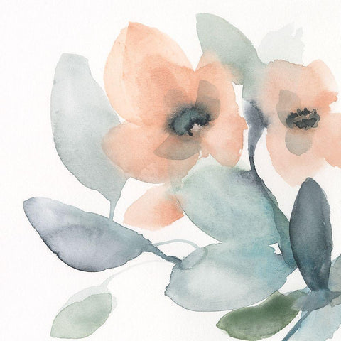 Water and Petals I Black Modern Wood Framed Art Print with Double Matting by Goldberger, Jennifer