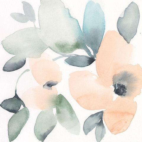 Water and Petals VI Black Modern Wood Framed Art Print by Goldberger, Jennifer