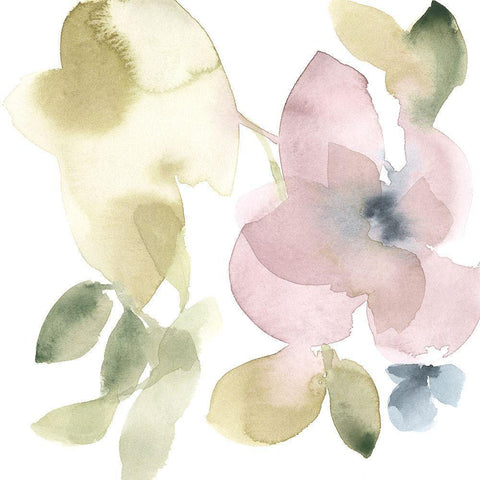 Sweet Petals and Leaves VI Gold Ornate Wood Framed Art Print with Double Matting by Goldberger, Jennifer