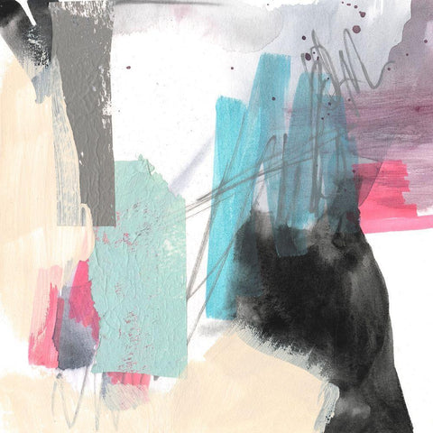 Punk Rock Collage I Black Modern Wood Framed Art Print with Double Matting by Goldberger, Jennifer