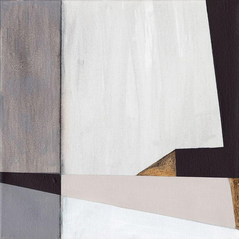 Neutral Geometrics II White Modern Wood Framed Art Print with Double Matting by Fuchs, Jodi