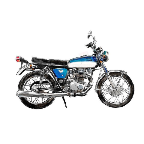 Two Wheels I White Modern Wood Framed Art Print by Warren, Annie