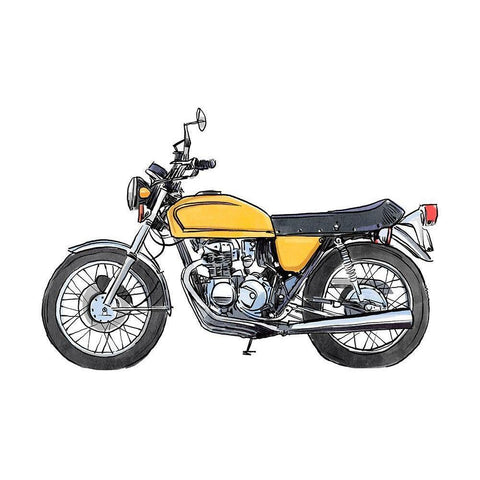 Two Wheels IV White Modern Wood Framed Art Print by Warren, Annie