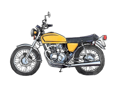 Two Wheels IV Black Ornate Wood Framed Art Print with Double Matting by Warren, Annie