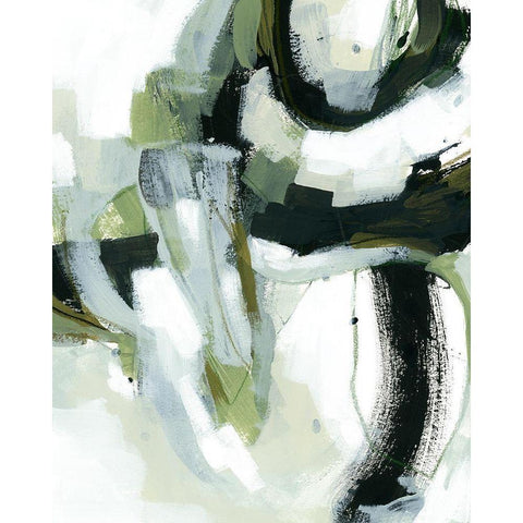 Green Onyx I White Modern Wood Framed Art Print by Vess, June Erica