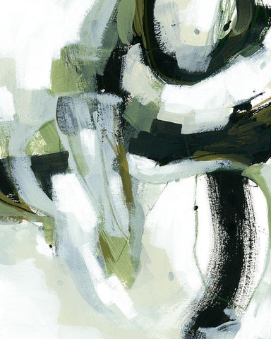 Green Onyx I White Modern Wood Framed Art Print with Double Matting by Vess, June Erica