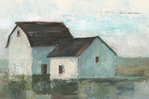 Barn at Sunset II Black Ornate Wood Framed Art Print with Double Matting by Harper, Ethan